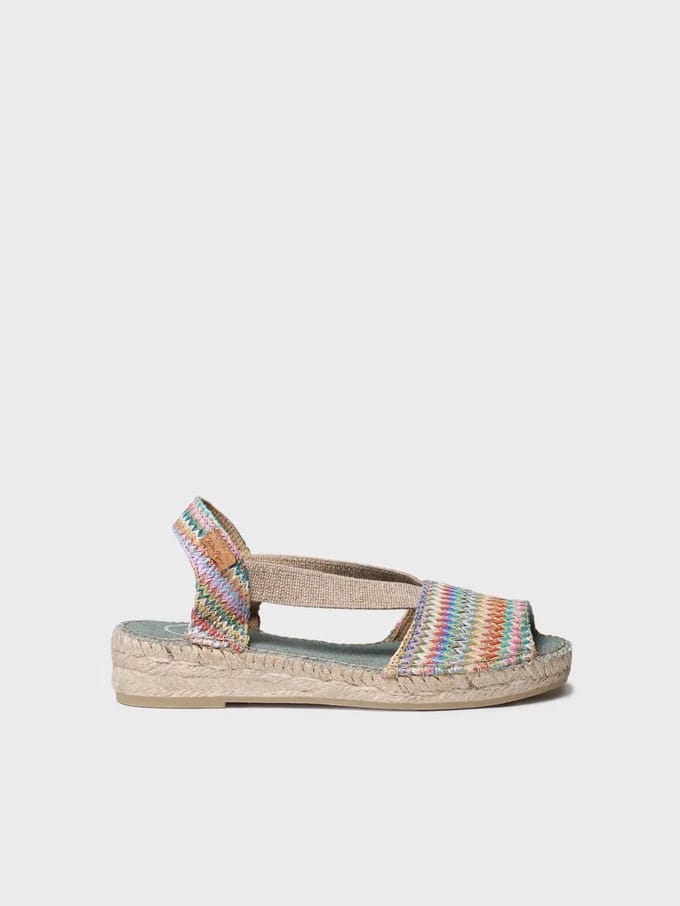 Dames espadrilles van veelkleurig raffia | ESTEL-MH