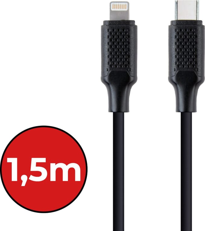 USB-C Kabels Oplaadkabel Datakabel USB C Kabel Geschikt voor iPhone Lightning - Geschikt voor USB C naar Lightning USB C Oplader - 1.5 meter - Zwart