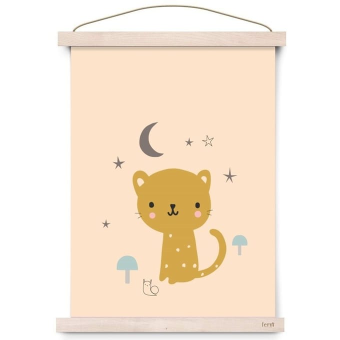 Petit Monkey poster Leopard peach 29.7 x 42 cm