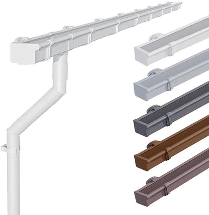 Dakgootset voor tuinhuis 68mm - Doosvormig 2 x 3m - Wit