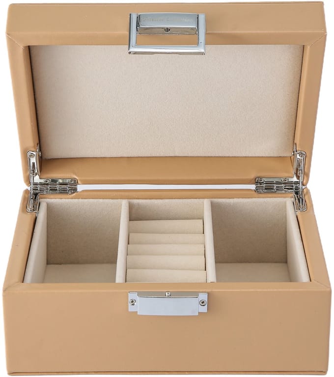 Emilie collection - sieradendoos - luxe juwelendoos - beige - beautycase - maat small