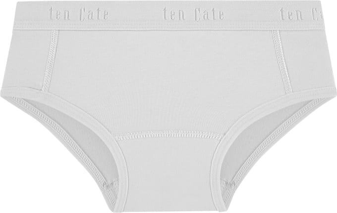 Ten Cate Basics organic cotton stretch hipster wit 2 pack voor Meisjes | Maat 146/152
