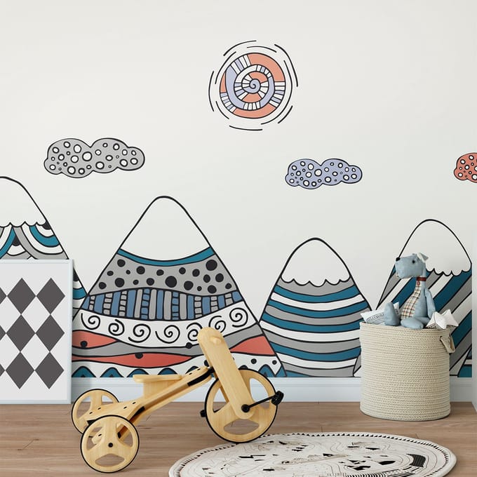 Kinderstickers van Scandinavische bergen, Aranka, 100 x 150 cm