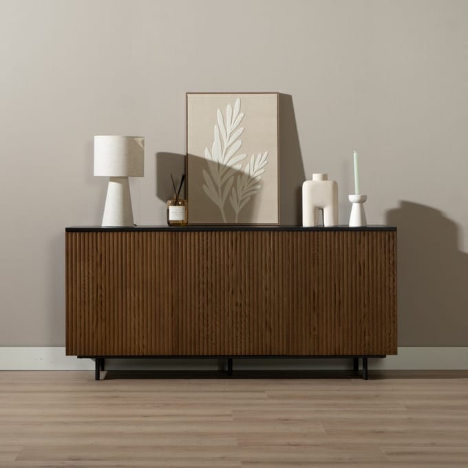 Bronx71® Dressoir Haley zwart/rustiek eiken 160 cm