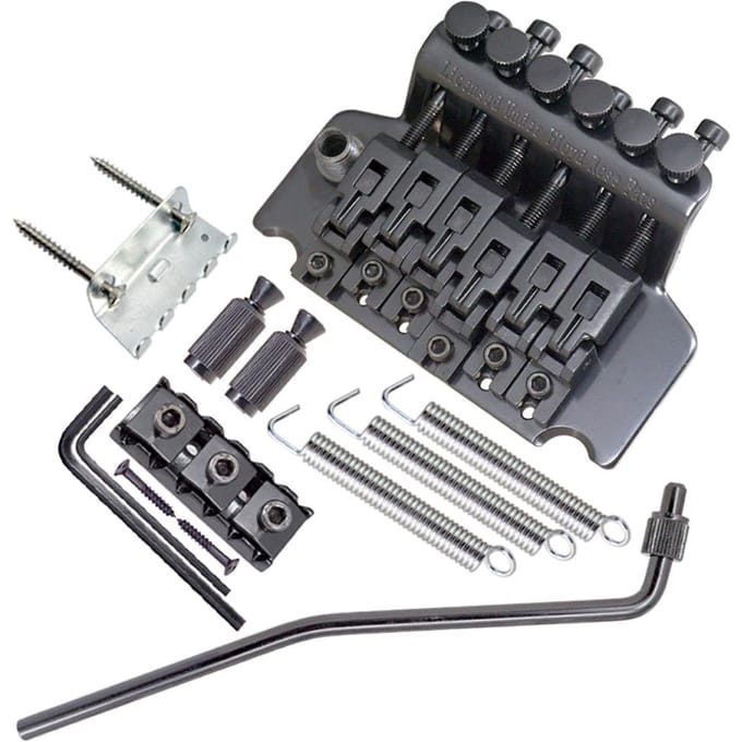 Système de pont Tremolo de selle de cordier à Double rouleau de 6 cordes pour le remplacement de guitare électrique noir