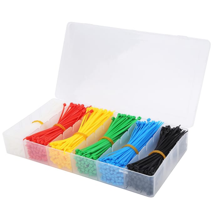 900 stuks Zelfborgende Nylon Kabelbinders Meerkleurig Draagbaar Zip Tie Organizer Accessoire