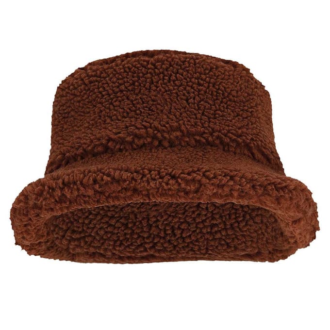 Sarlini - Hoed dames - Teddy Wol - Midden Bruin - One Size