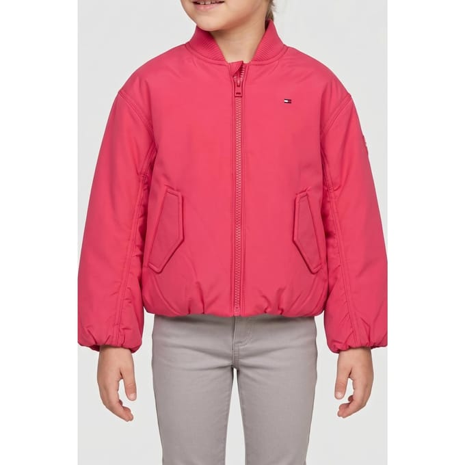 Tommy Hilfiger Girls Padded Bomber Vintage Cerise Größe: 6 | Jacken Outlet | kids | Rosa