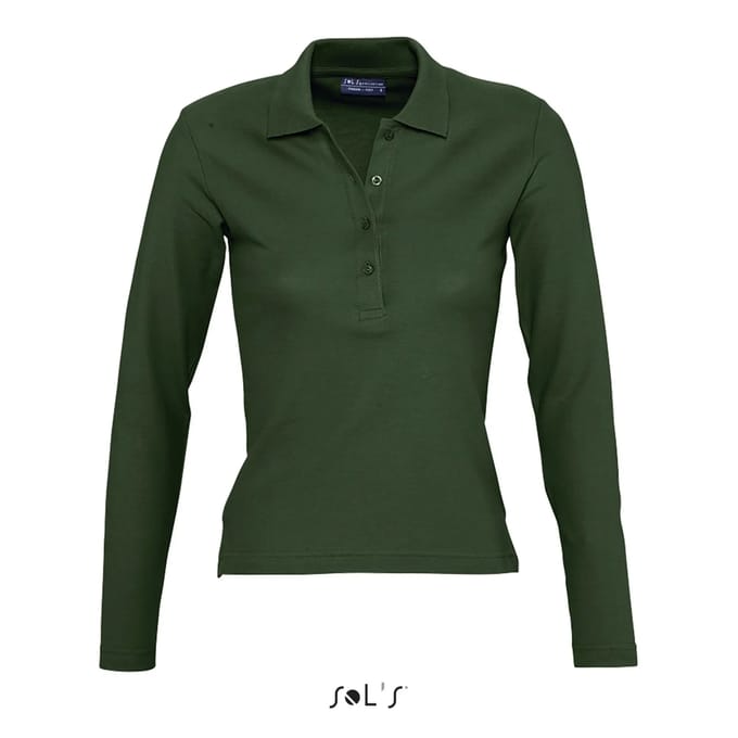 SOL'S Women´s Long Sleeve Polo Podium L535 - Golf Green - S