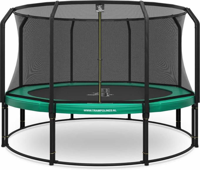 Magic Circle Pro - Trampoline met veiligheidsnet - ø 427 cm - Groen - Ronde trampoline met net - Buitenspeelgoed