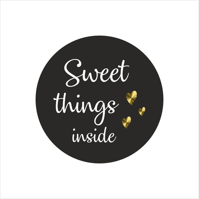 Elegante Sluitstickers - Sluitzegels - Rol van 250 - Ø39mm - Sweet Things Inside- Etiketten - Handmade