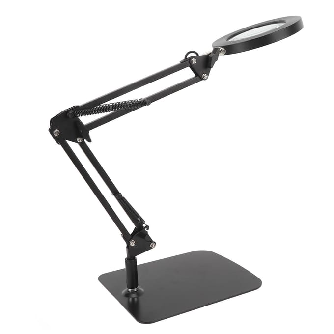 5X Verlichte Vergrootglas Lamp 2-in-1 Vergroot Swingarm Bureau Lamp met Klemstandaard 360 Graden