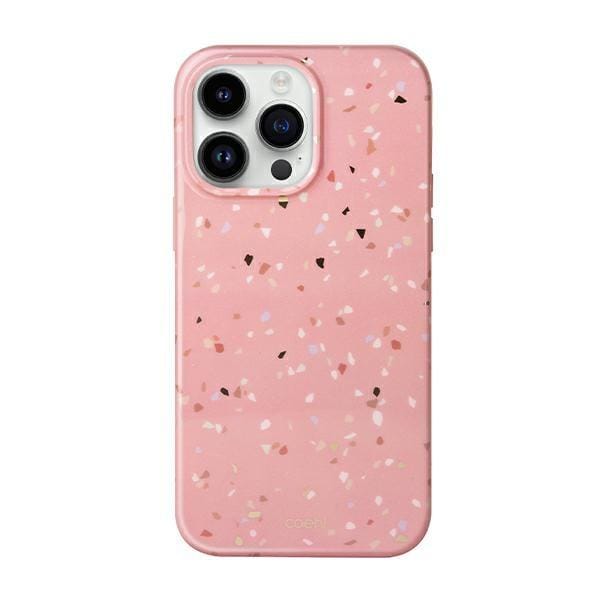 UNIQ - Coehl - Terrazzo iPhone - 14 - Pro - 6.1 - hoesje - roze/koraalroze