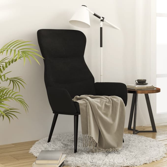 vidaXL - Relaxstoel - stof - zwart
