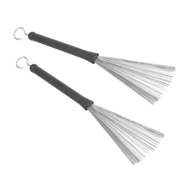 2 stuks Drumstokken Rubber Roestvrij Staaldraad Intrekbaar Jazz Percussie Accessoires gray