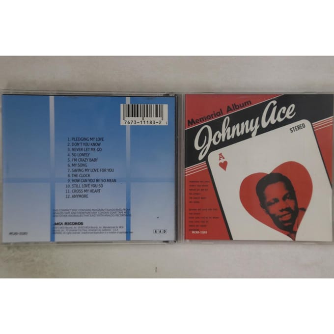 CD JOHNNY ACE - Memorial Album MCAD31183 MCA 1987 US Blues Gebruikt gray