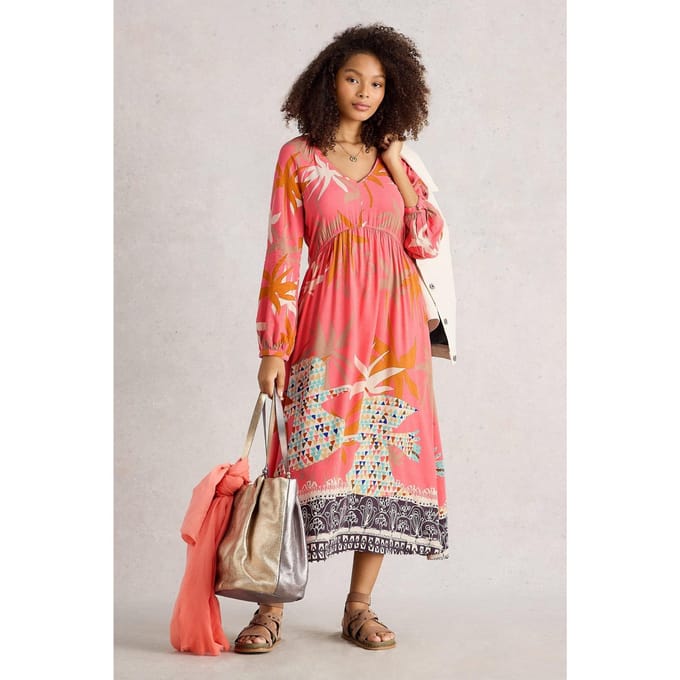 White Stuff Imogen Midi Dress Pink Multi Taglia: 8 REGULAR | Abiti Midi Outlet | Donna | Rosa