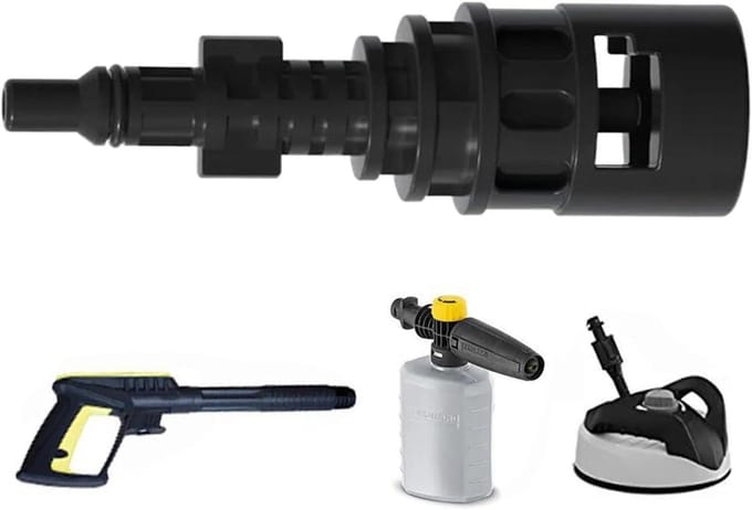 Hogedrukreiniger Adapter - Slangkoppeling Onderdeel - Efficiënt Reinigen - Lekvrij Ontwerp - 129 cm - Zwart