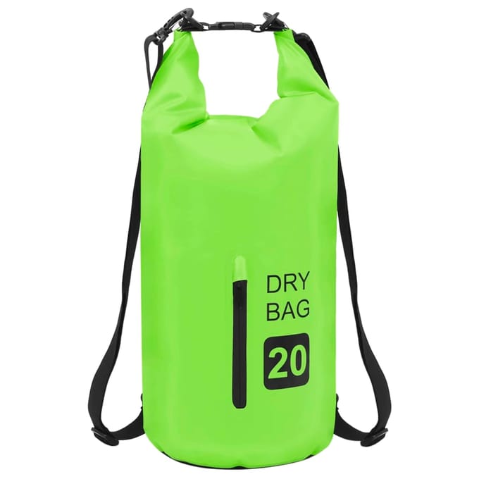 vidaXL - Drybag - met - rits - 20 - L - PVC - groen
