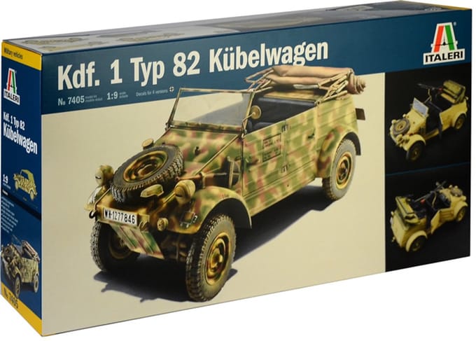 Italeri Modelbouwpakket Militaire voertuigen - 7405 Kdf. 1 Typ 82 Kübelwagen Plastic - 1:9 - Modelbouw