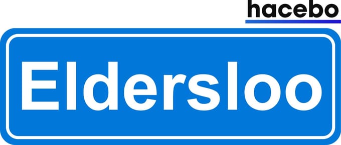 Hacebo - Plaatsnaam Sticker - 29x10 CM - Eldersloo sticker - Verkeersborden sticker - grappige cadeaus - Eldersloo