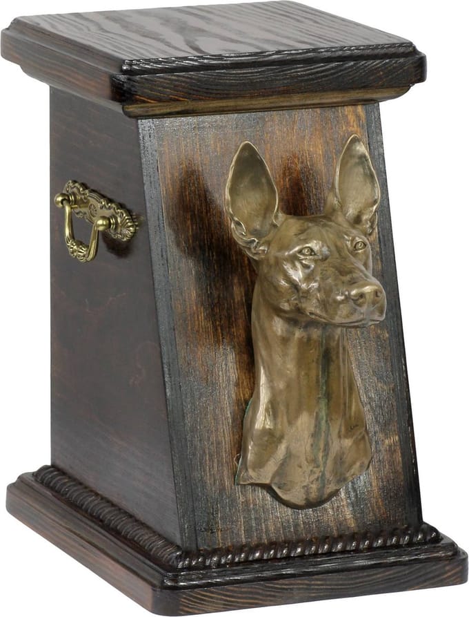 Elegante urn voor hondenas met beeld van Pharaoh Hound
