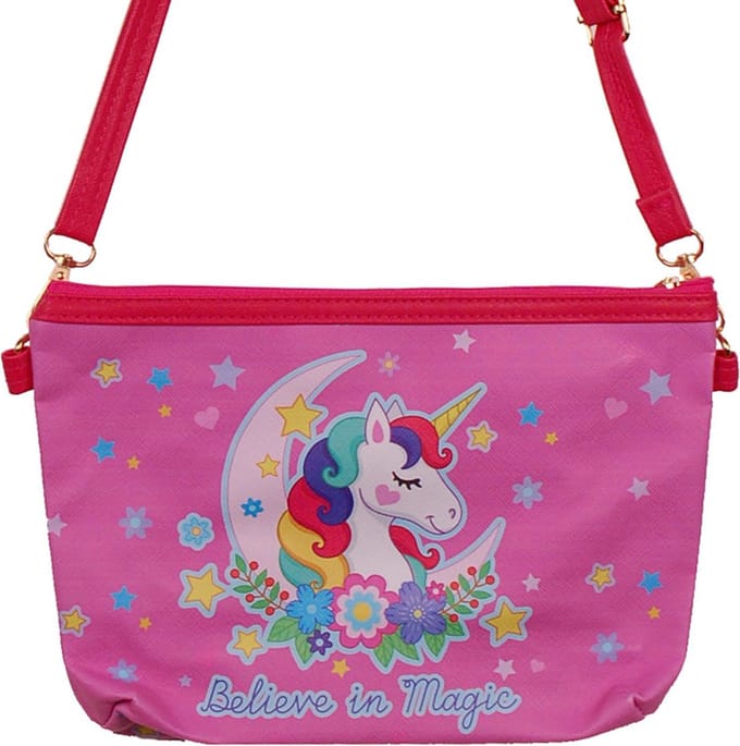 Schoudertasje Eenhoorn Believe in Magic - Roze - 25x17cm