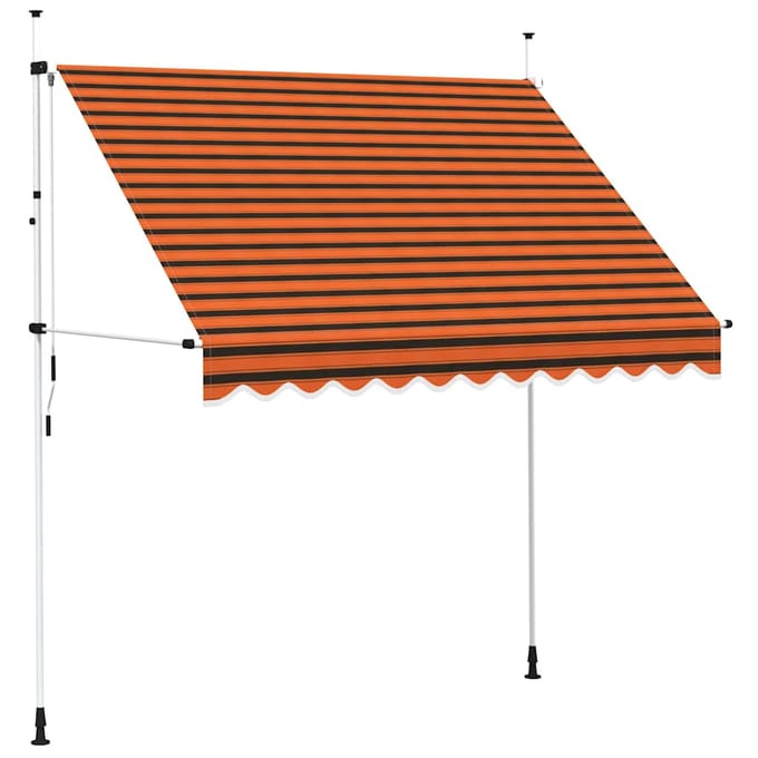 vidaXL - Luifel - handmatig - uittrekbaar - 250 - cm - oranje - en - bruin