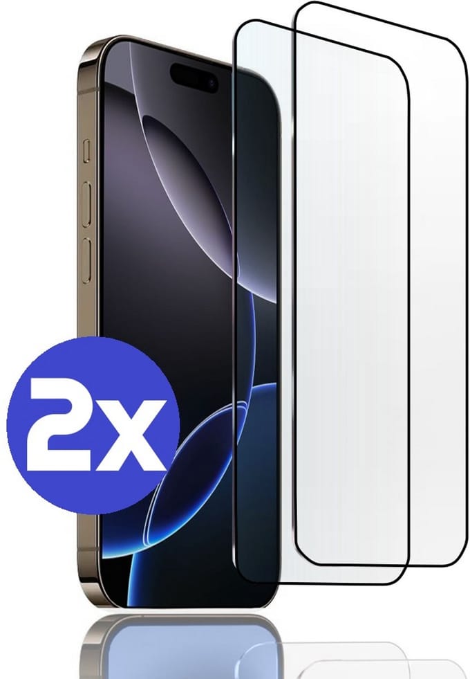 ArmorDrop Full Guard Screenprotector Geschikt Voor iPhone 16 Pro - Gehard Glas - 2 Stuks