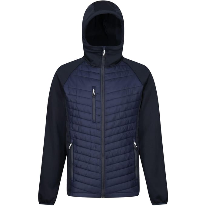Regatta Heren Navigate Quilted Hybride Jas (Marine/Seal Grijs)