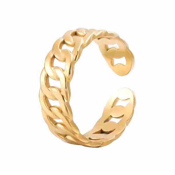 WeLoveSilver - chirurgisch stalen ring - goudkleurig - schakels