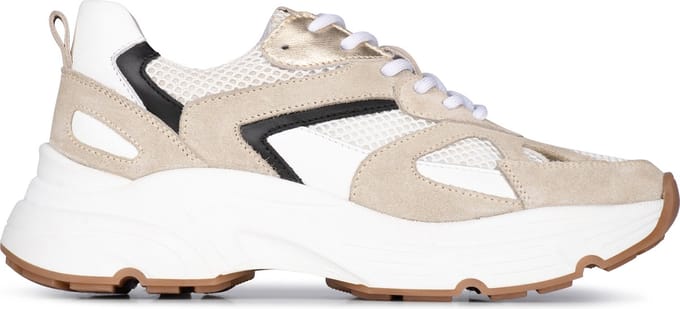 PS Poelman TOKIO Dames Sneakers - Beige Met Combinatie - Maat 40