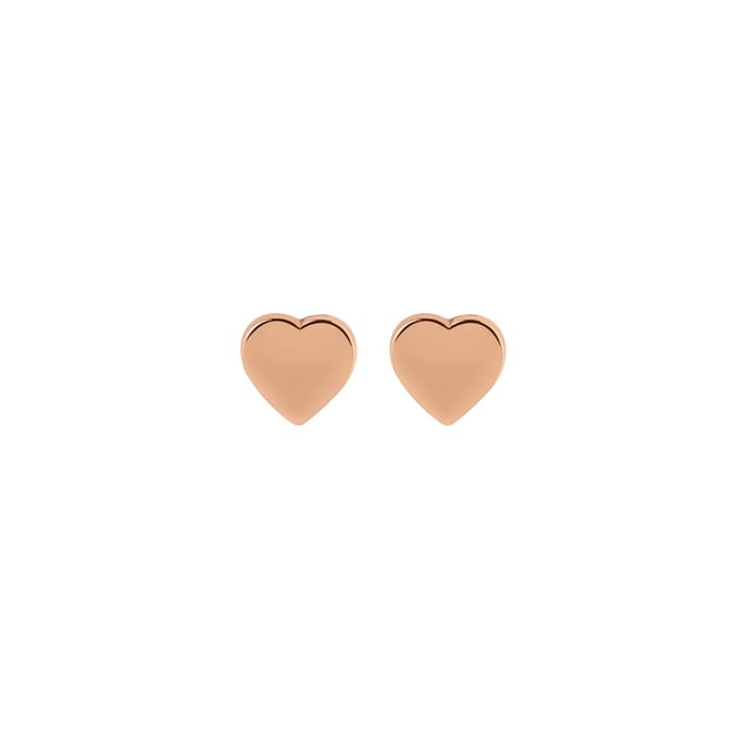 Rosé Goud Plated Hart Oorknopjes