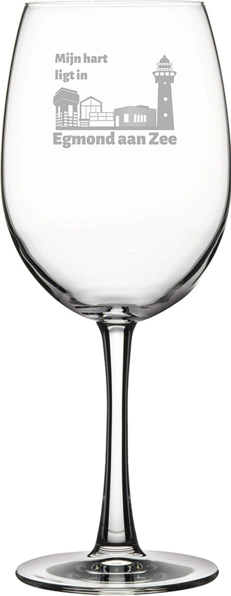 Gegraveerde Rode wijnglas 58cl Egmond aan Zee
