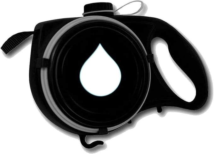 Hondenriem Multifunctioneel - Intrekbaar Lijn - Wandelen Buiten - Ingebouwde Drinkbak - 500 Gram - Noir