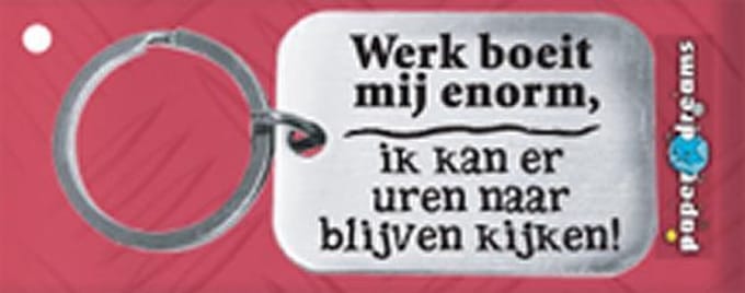 Paperdreams Sleutelhanger werk boeit