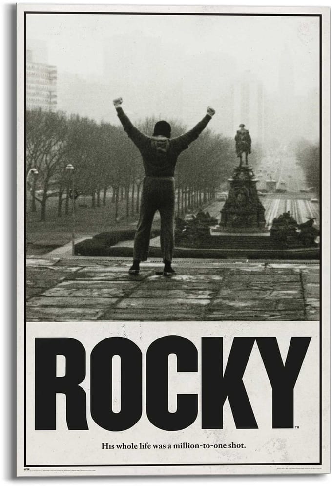 Schilderij Rocky - filmposter - 90 x 60 - Hout - REINDERS