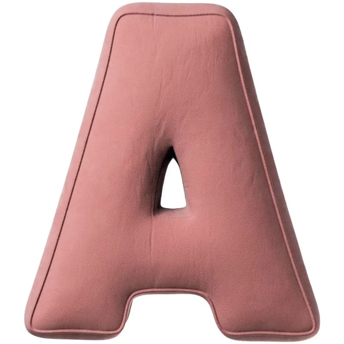Kussen letter a Yellow Tipi Posh Velvet