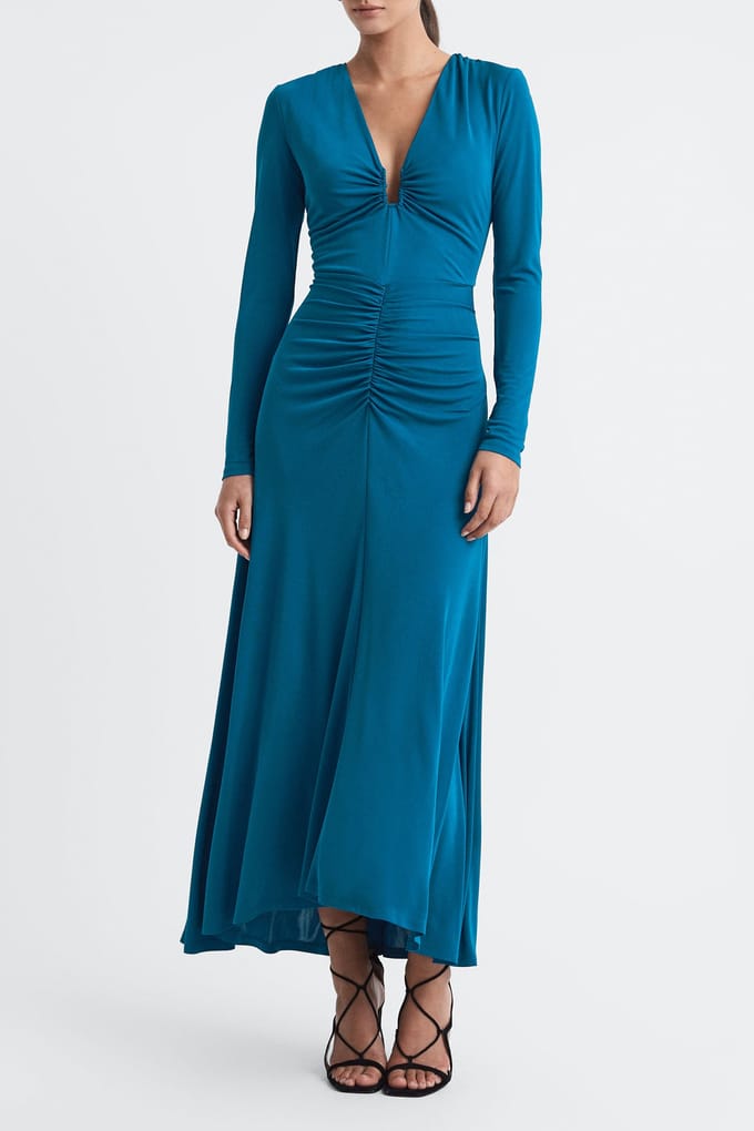 Reiss Jersey V Neck Maxi Dress — Midi Größe: 4 | Maxikleider Outlet | Damen