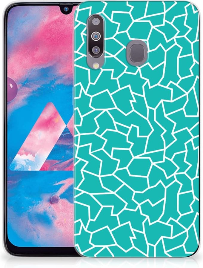 Samsung Galaxy M30 Hoesje maken Cracks Blue