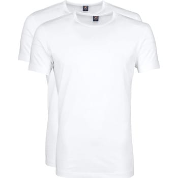 Suitable Ota T-Shirt Ronde Hals Wit 2-Pack - Maat XXL - Heren - Basic T-shirt - Ondershirt