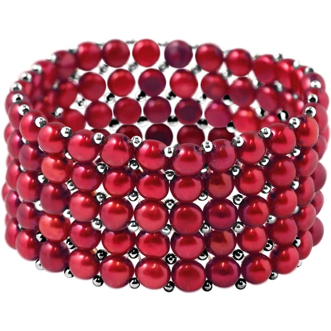Armband 5 Rijen Echte Zoetwaterparels - 4 mm