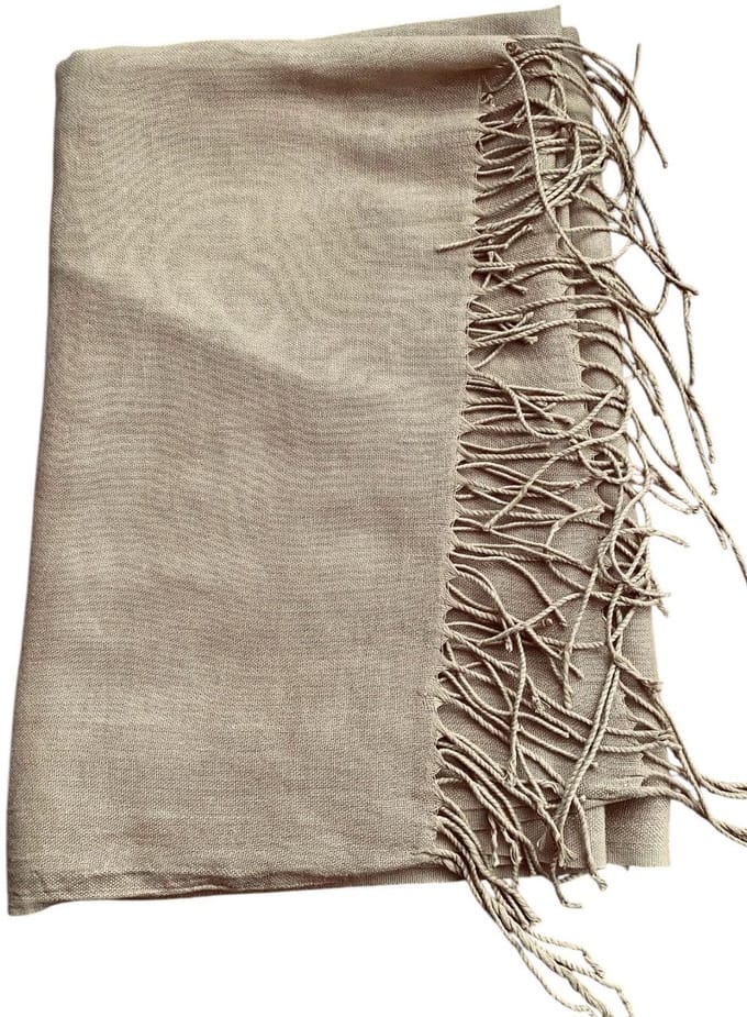 Sjaal lang effen kleur mosterd geel 185/75cm
