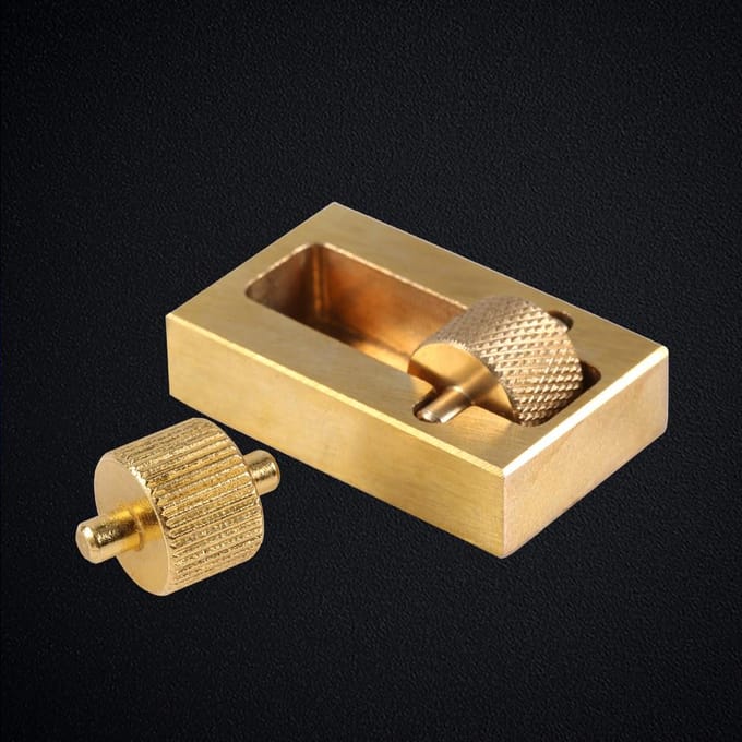 Lederen Bovenrand Verf Olie Roller Doos Applicator DIY Knutsels Behandelingsgereedschap Messing met Extra Roller brown