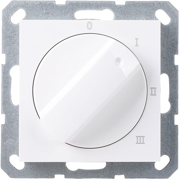 Q-Link S-Line schakelaar - inbouw - 3 standen - met nul - polarwit