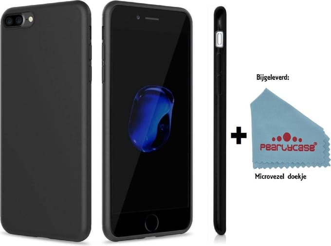 Pearlycase® Zwart TPU Siliconen Hoesje Geschikt voor iPhone 8 Plus