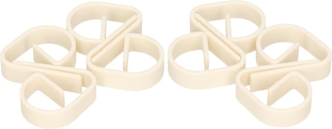 Set van 8x kunststof tafelkleed klemmen wit - 5 cm tafelzeil klemmen