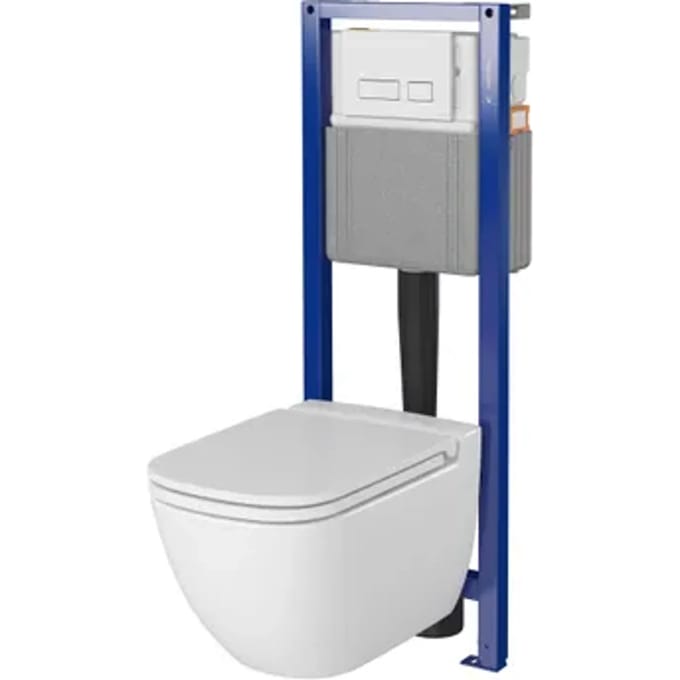Aquavive Iris Inbouwtoilet Set Met Randloze Toiletpot - Wit