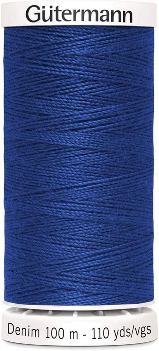 Sterk Polyester Naaigaren Blauw 100m - Geschikt voor Jeans en Zware Stoffen