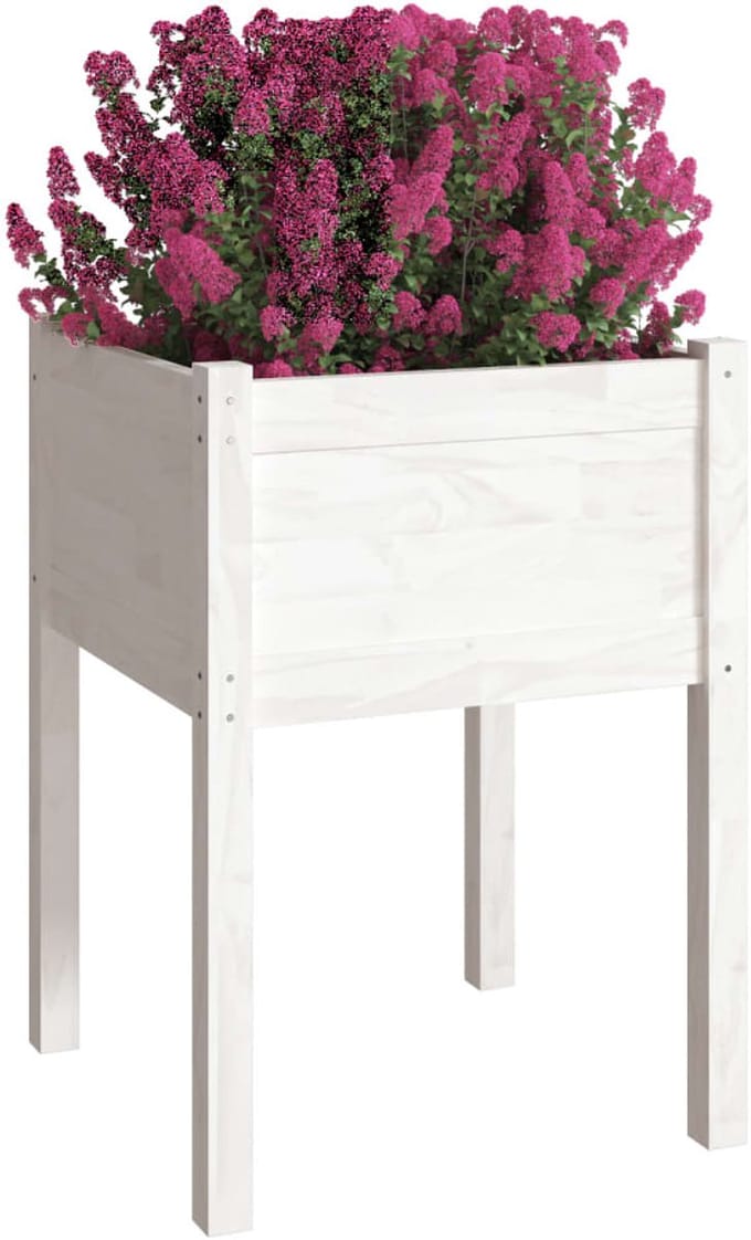 Tuinplantenbak-Wit-Massief-Grenenhout-50x50x70cm